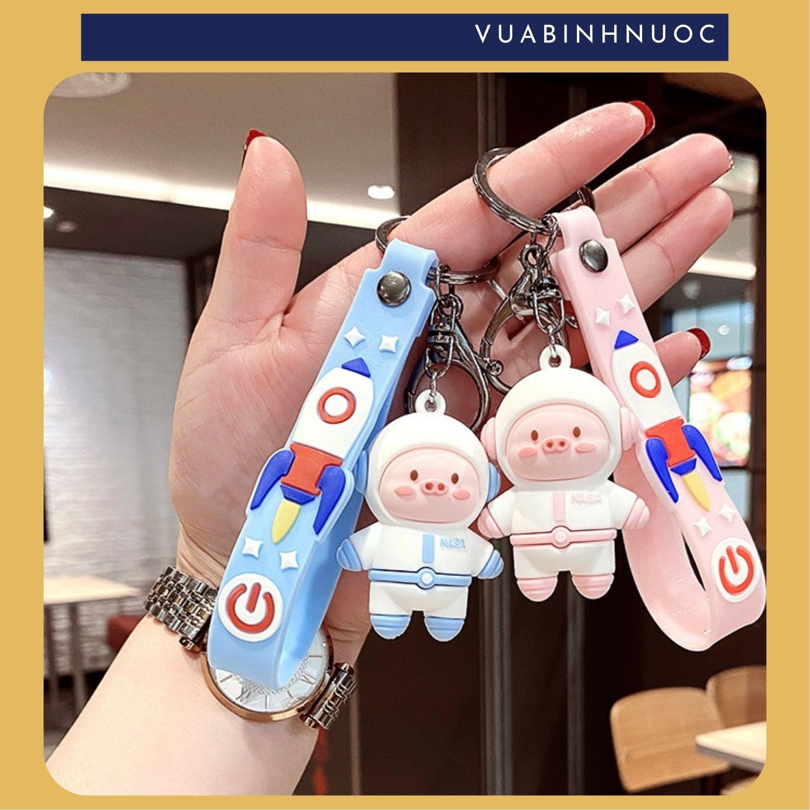 Móc khóa phi hành gia, móc khóa nhựa đúc đẹp - vuabinhnuoc
