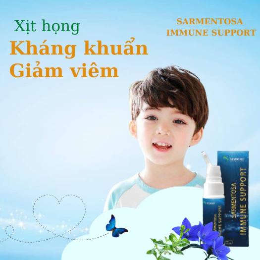 BỔ PHÊ HÓA ĐỜM-SARMENTOSA IMMUNE SUPPORT- Sa Sâm Việt -Dạng chai xịt 75ml (450 lần xịt ) dùng cho trẻ 1 tuổi trở lên e