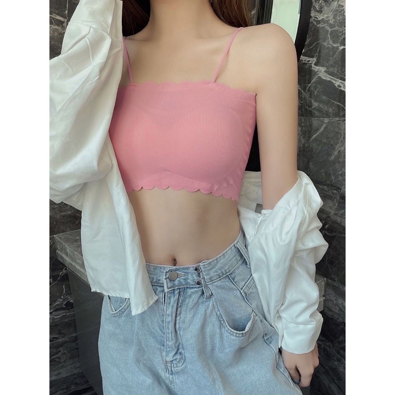 Mẫu Mới - Áo Bra Đúc Su Tăm Viền Sóng hot trend D A122