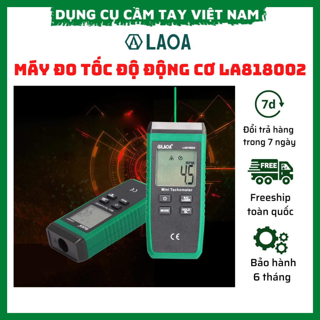 Máy đo tốc độ động cơ cầm tay laoa la818002 , máy đo tốc độ vòng quay, máy đếm