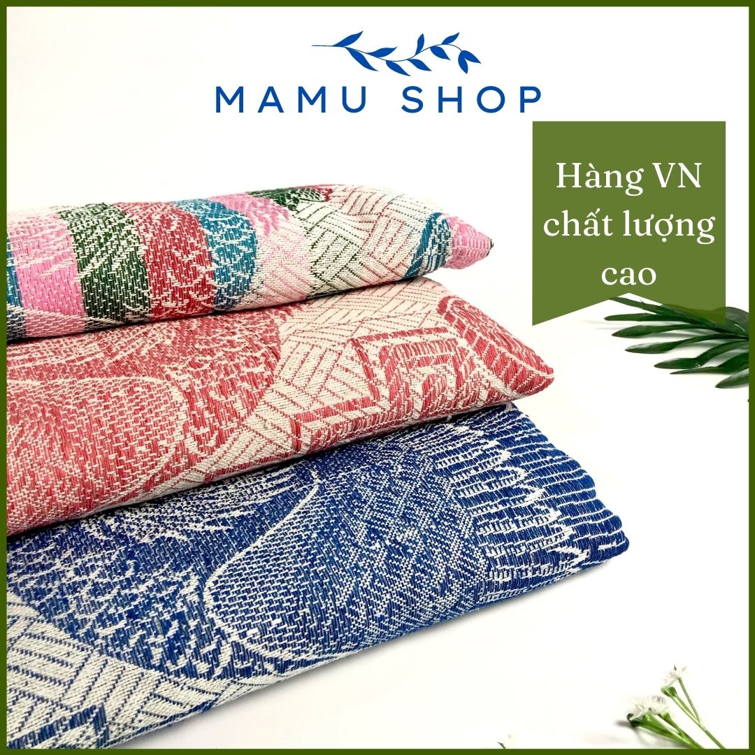 mền chỉ mền chỉ thổ cẩm cotton dày thêu long phụng rồng phượng đủ màu Mamu shop 1m45 x 2m 800g M08