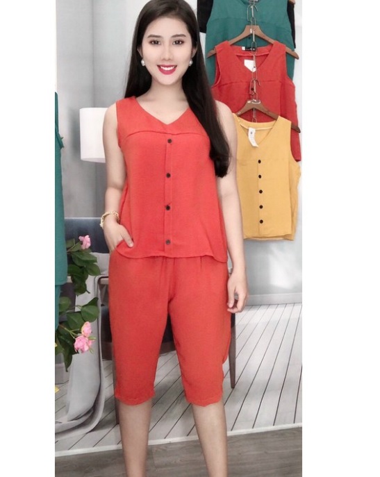 Đồ Bộ Lửng Thời Trang Nữ - Freeszie 40 - 53kg - Vải đũi lụa