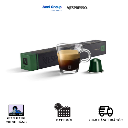 HCM - Nespresso Coffee Capsule CAPRICCIO Rich and Distinctive New Date 2023 Intensity 05 (10 pills/ box)- Viên nén cà phê CAPRICCIO Đậm đặc & Khác biệt Độ Đậm 05 Hộp 10 viên- Anni Group