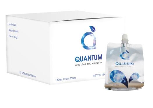 Nước khoáng tốt cho sức khỏe QUANTUM, chứa ion kiềm giàu hydrogen giúp giảm cân an toàn, mang lại công dụng thần kì cho sức khỏe. (333ml/túi)