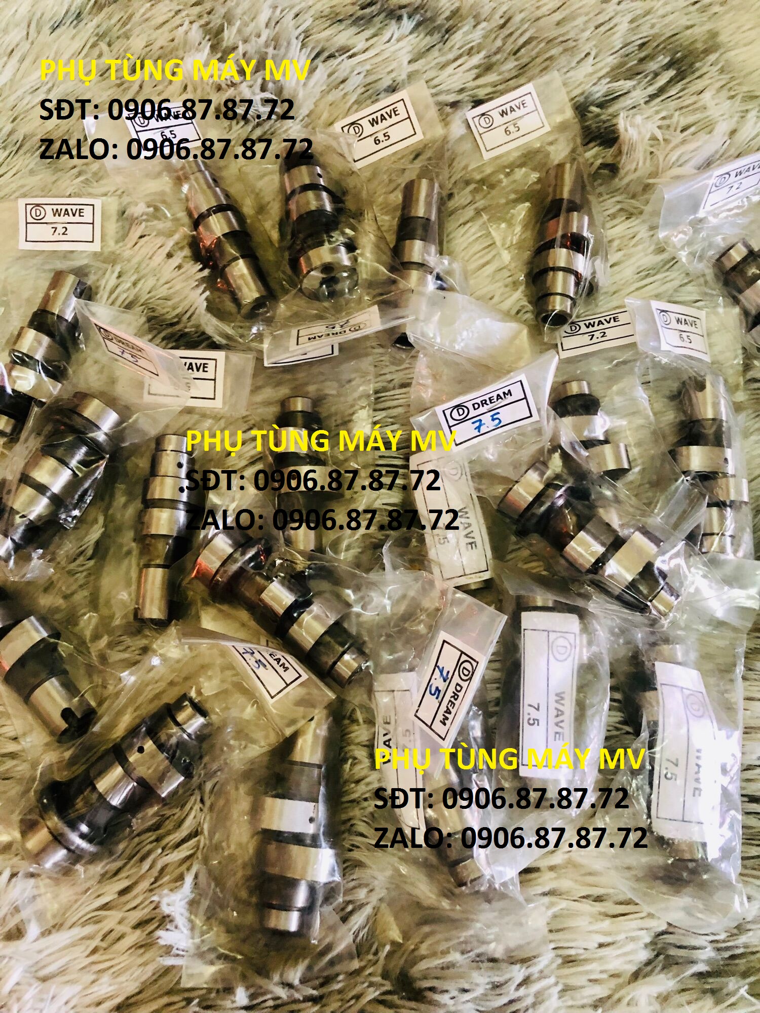 Cam độ 2/3 lổ đủ size 6.0/6.5/6.9/7.0/7.2/7.5li dành cho xe dream wave. êm mạnh lực