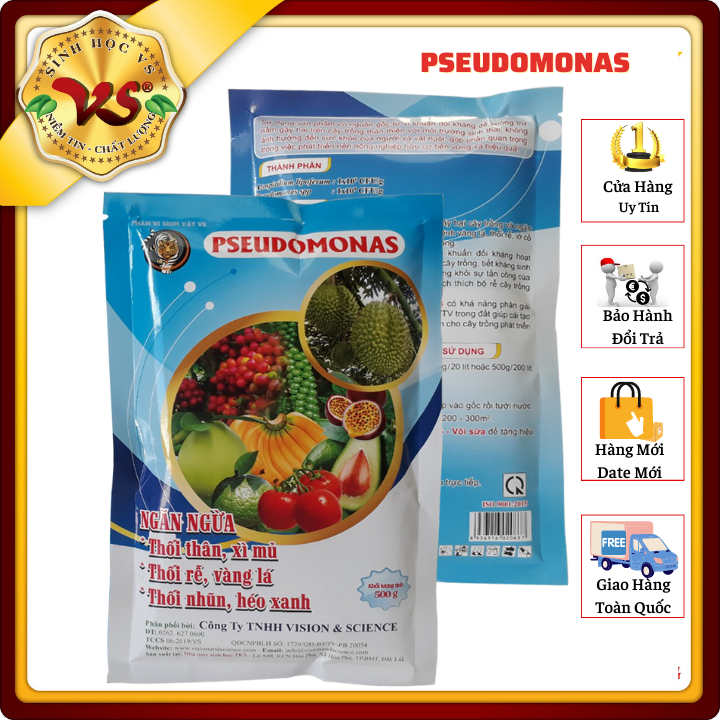 Ngăn ngừa bệnh thối thân, xì mủ, vàng lá trên cây trồng:  TKS –  PSEUDOMONAS - 500gr