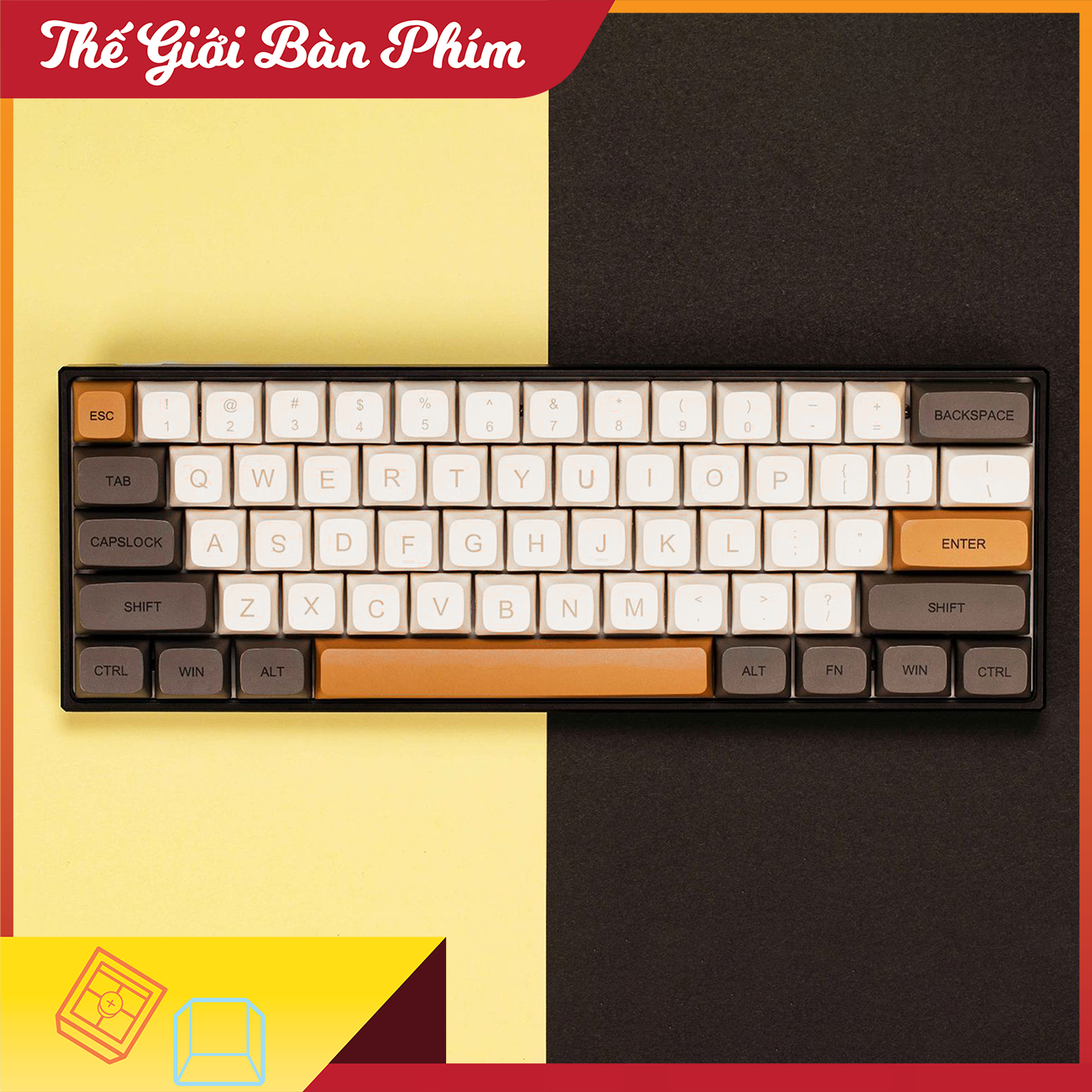 Keycap Coffee PBT XDA Profile cho bàn phím cơ đầy đủ 125 phím chính hãng