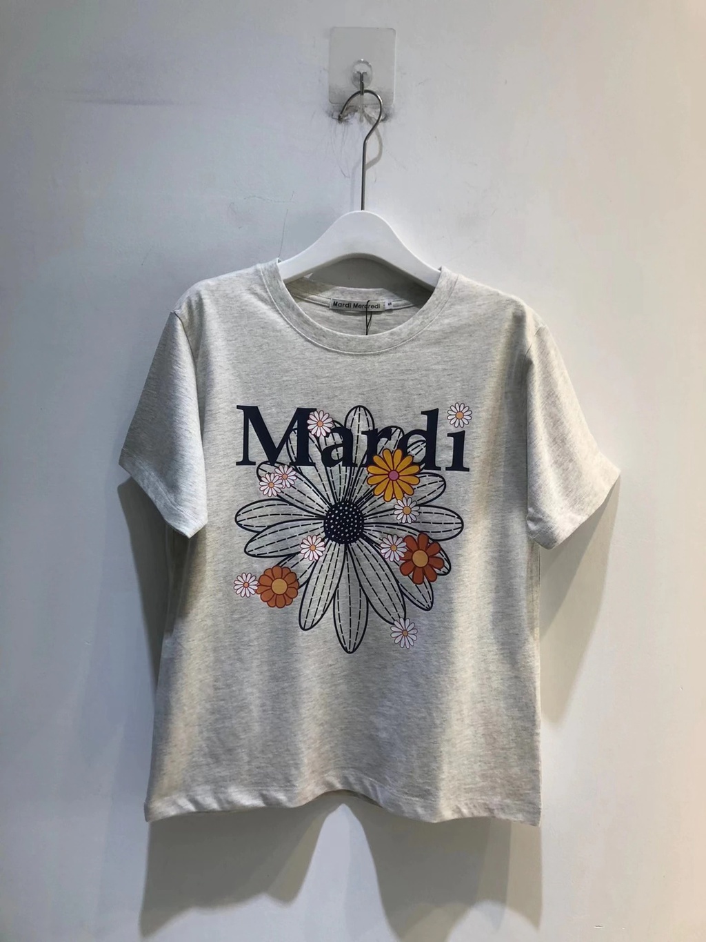 MARDI MERCREDI T Shirt Flowermardi Blossom - Oatmeal Black