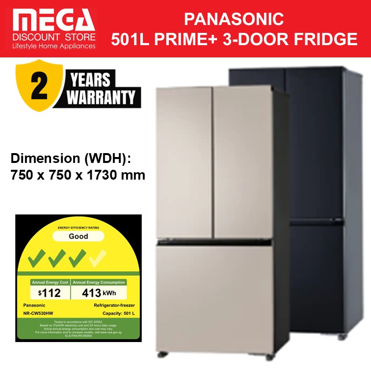 PANASONIC NR-XC541CUHS 503L 4-DOOR FRIDGE (3 TICKS) | Lazada Singapore