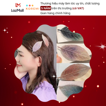 KOREMI Kẹp Tóc Hình Chiếc Lá 4 Màu Style Korea
