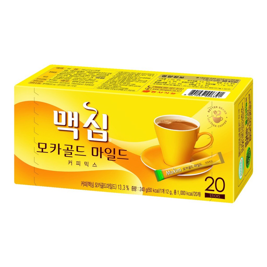 Cà phê sữa hòa tan maxim mocha gold mild dongsuh hộp 20gói x 12g
