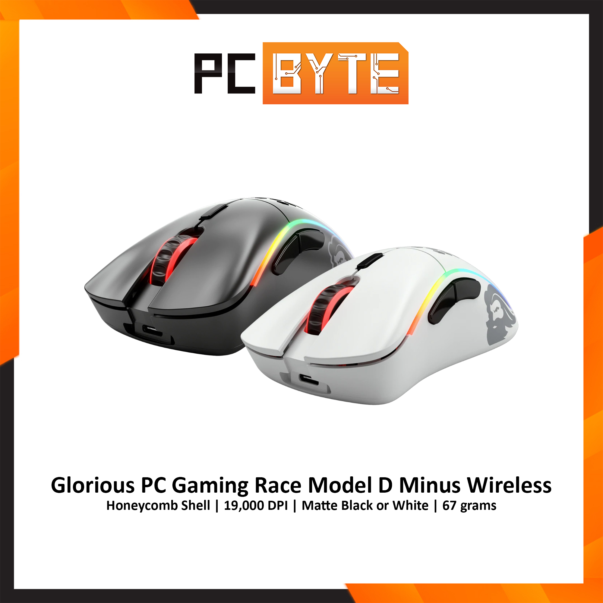 Glorious Gaming Mouse - Model O Matte White 67 g Superlight Honeycomb USB Gaming  Mouse 