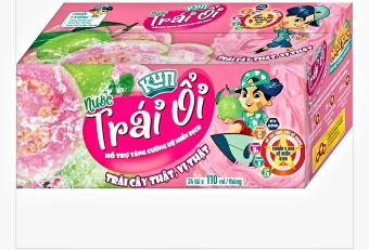 (Kèm Thẻ Săn Quà) Thùng 24 Túi Nước Trái Cây Hương Ổi KUN 110ml.