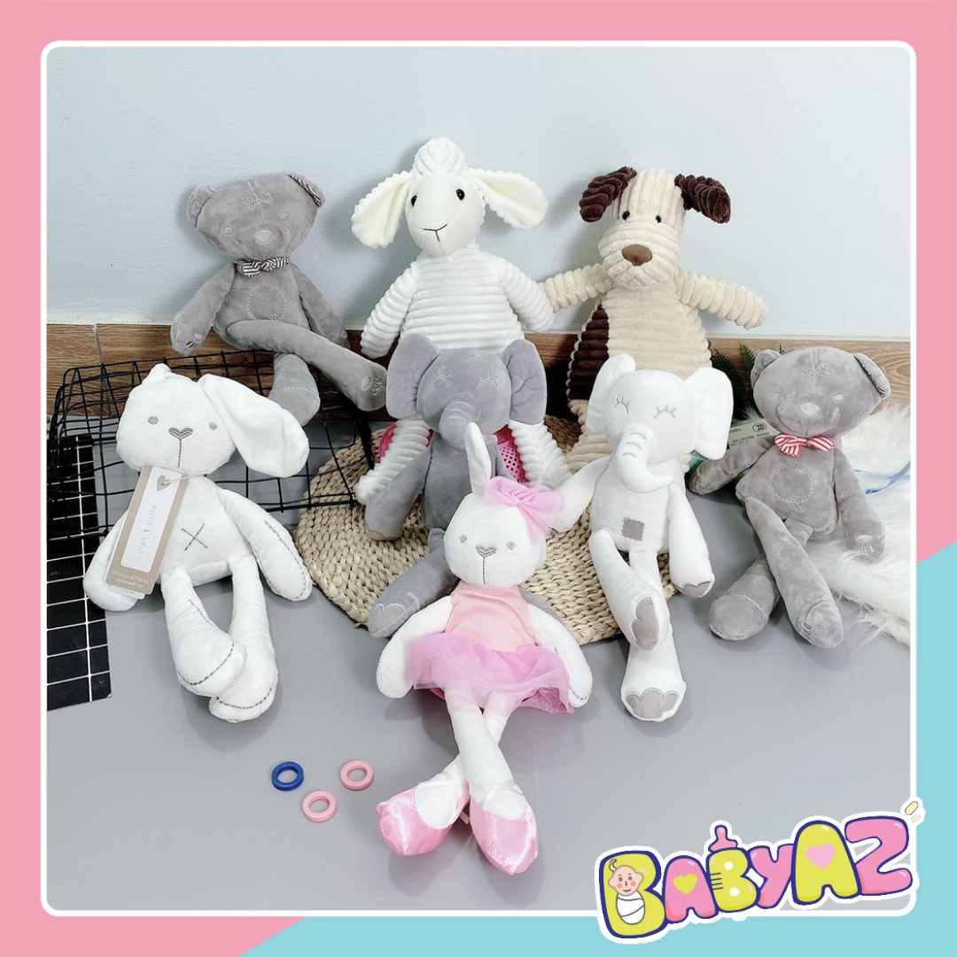 Gấu bông cho bé ôm ngủ, thú nhồi bông cừu trắng, gối ôm mini mềm mịn dễ thương kute.