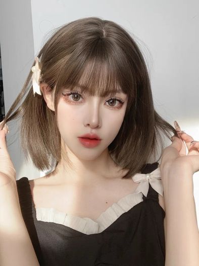 tóc giả nữ nguyên đầu cup ngắn, tóc vic, tóc giả ngắn