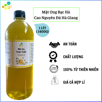 Mật Ong hoa bạc hà chai Chuẩn 1 Lít cao nguyên đá Hà Giang