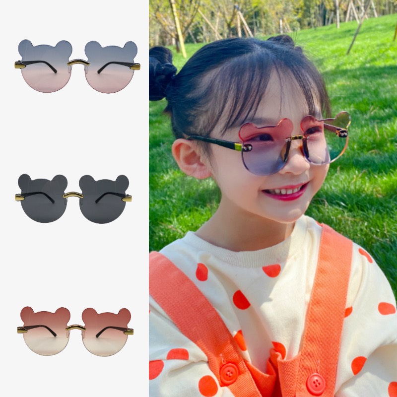 Kính mát thiết kế hình tai gấu xinh xắn dành cho bé 2-10 tuổi_ Kính mát chống tia uv cho bé _ Kính mát thời trang cho bé
