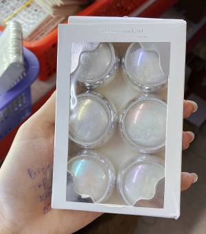 Set bột tráng gương ánh ngọc trai 6 hũ - Mini Nails