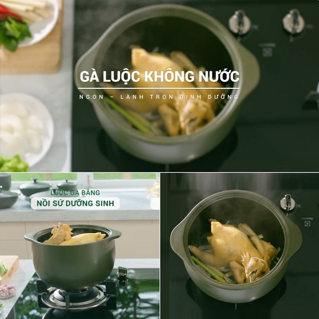 Nồi sứ Minh Long thân cao luộc gà 5L - nồi sứ Minh Long thân cao luộc gà