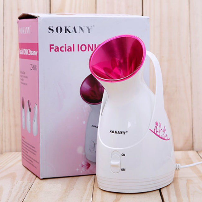 Máy Xông Hơi Mặt Sokany ZJ-608-máy xông nóng ion âm thải độc cho da mặt