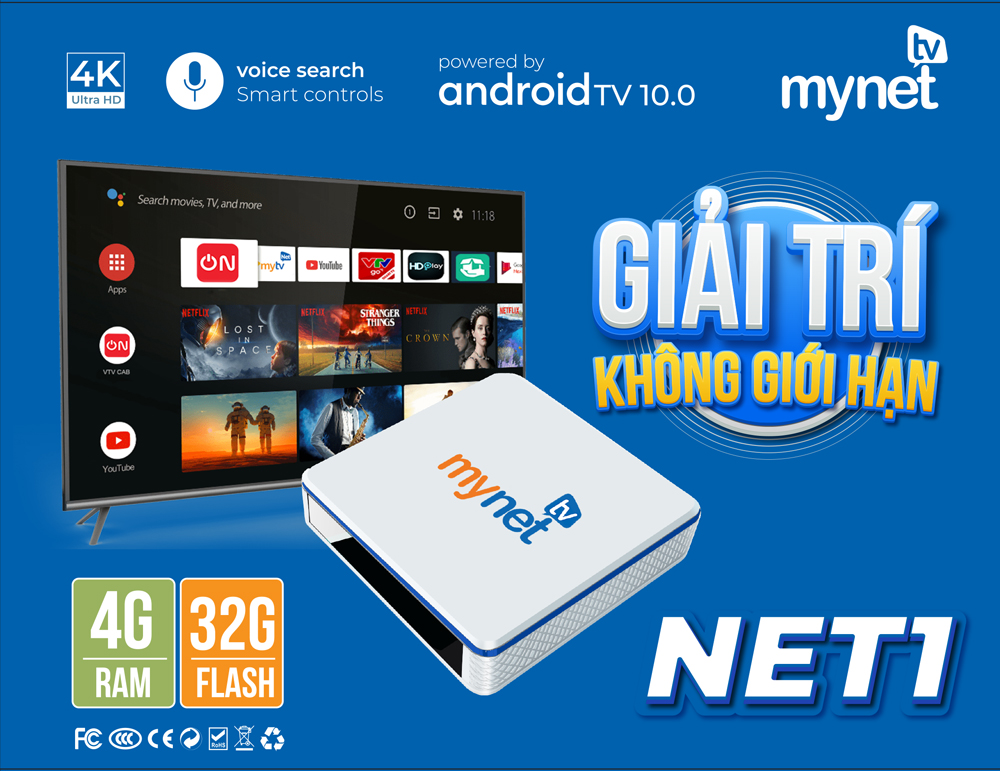 Tivi box mytv net 4h ram 32g rom