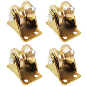 Pack of 4 Rope Pulley V-Groove Steel Swivel Pulley Rope Pulley Heavy Duty Castors for Washing Line Pulley System Industrial Machinery Roller Door Inverted Pulley Rope