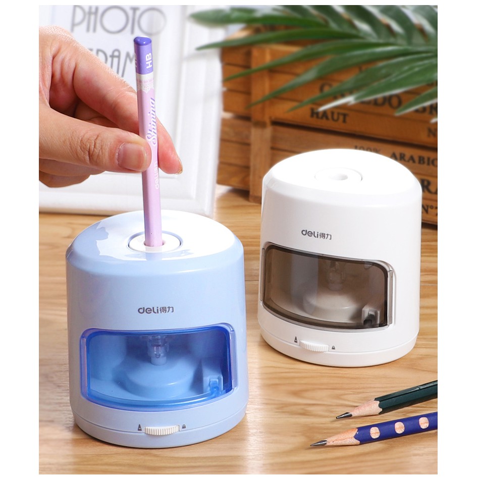 Máy gọt bút chì tự động DELI. Tặng kèm pin và lưỡi thay thế