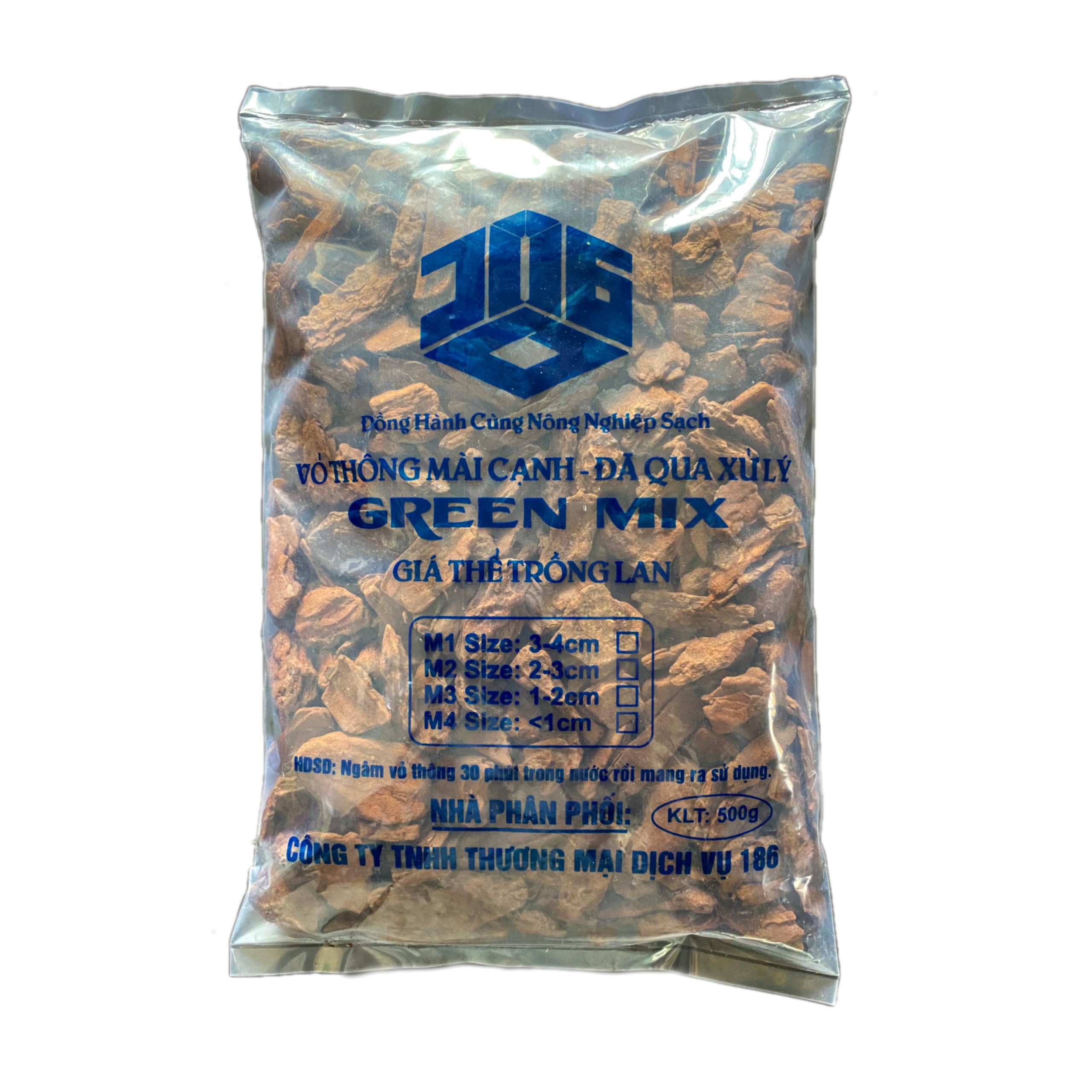 Vỏ thông trồng lan size 2-3cm - gói 500g đã qua xử lý