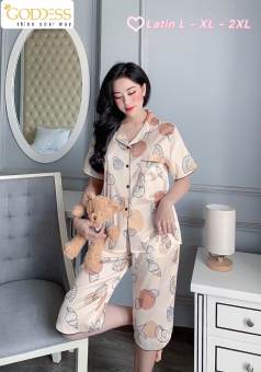 Bộ đồ Pijama Lụa Latin ?? Đồ ngủ Latin lửng Bigsize 40 - 75kg lụa Latin cao cấp mát lịm