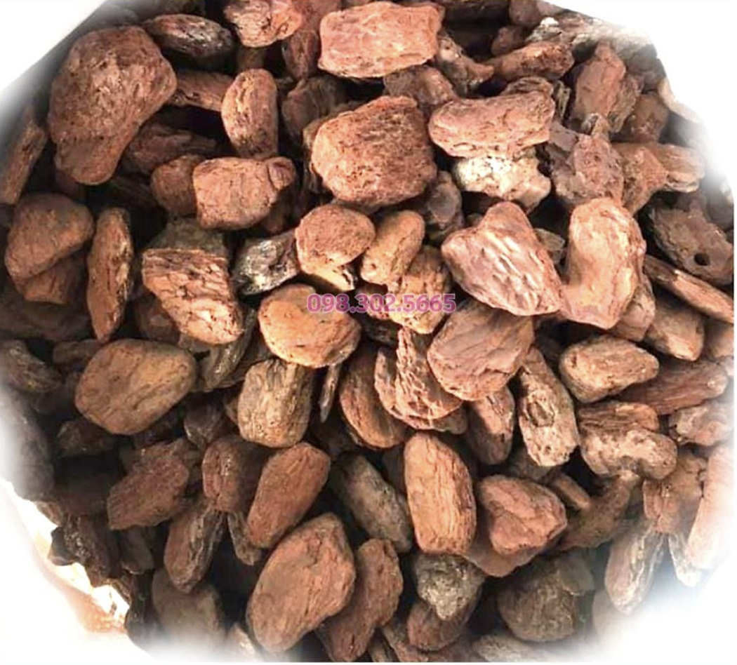 1 kg vỏ thông đỏ mài cạnh - giá thể vỏ thông trồng lan