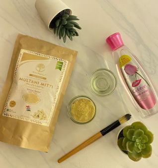 Mặt nạ bột đất sét Ấn Độ Multani Mitti nguyên chất 100g - Dạng bột
