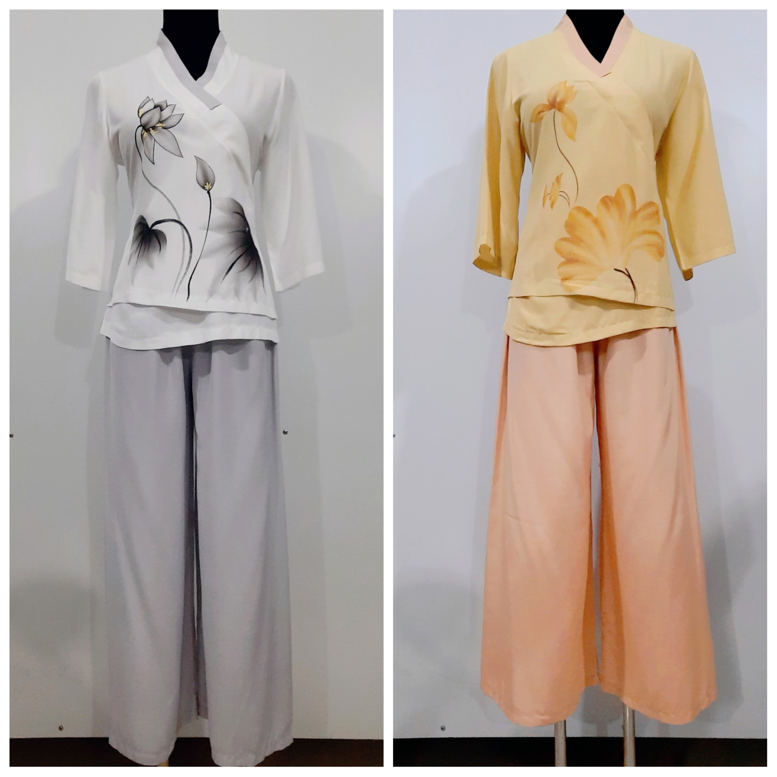 Set Đồ lam đi chùa - Chất liệu Vải Tơ lụa Cao cấp
