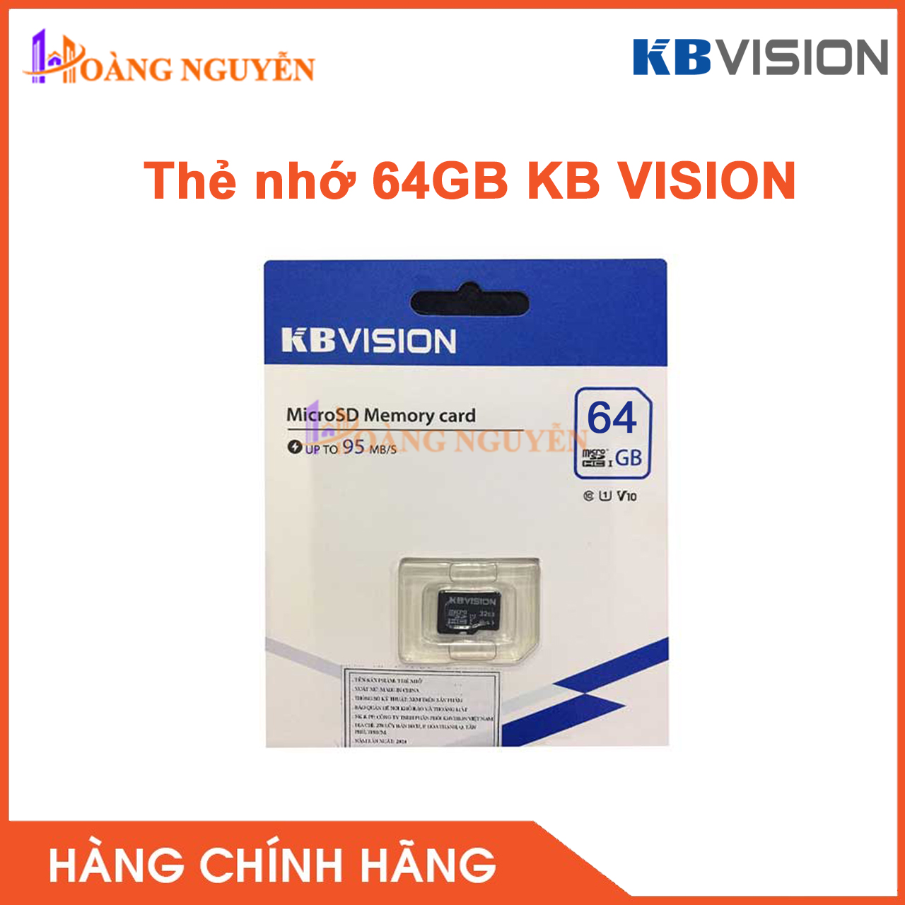 Thẻ Nhớ 64Gb Kbvision, Class 10 Tốc Độ 95Mb s Chuyên Dụng Cho Camera Kbone