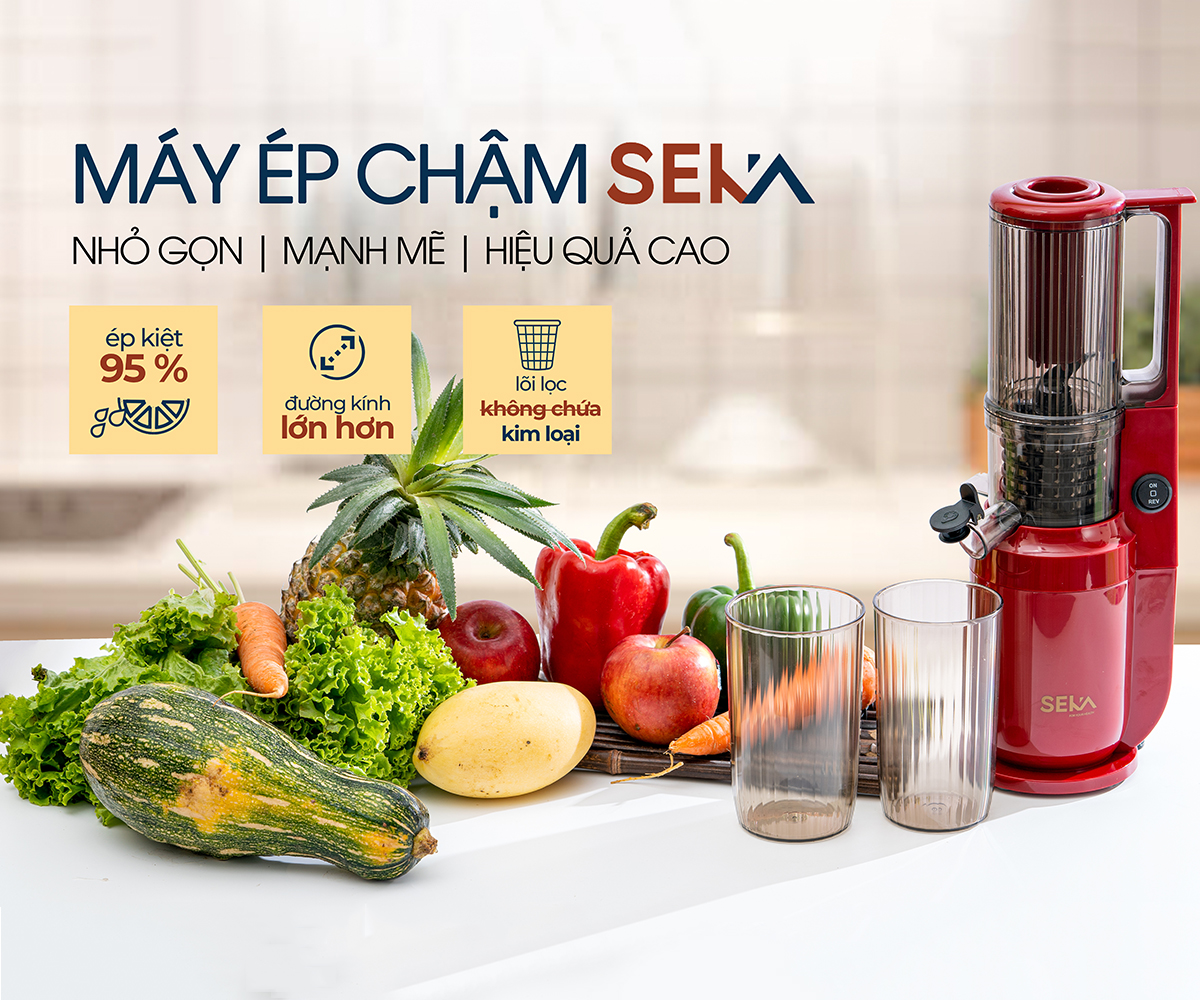 [Hàng chính hãng] Máy ép chậm, máy ép hoa quả, máy ép trái cây SEKA SK535S an toàn tiện ích bảo hành 2 năm