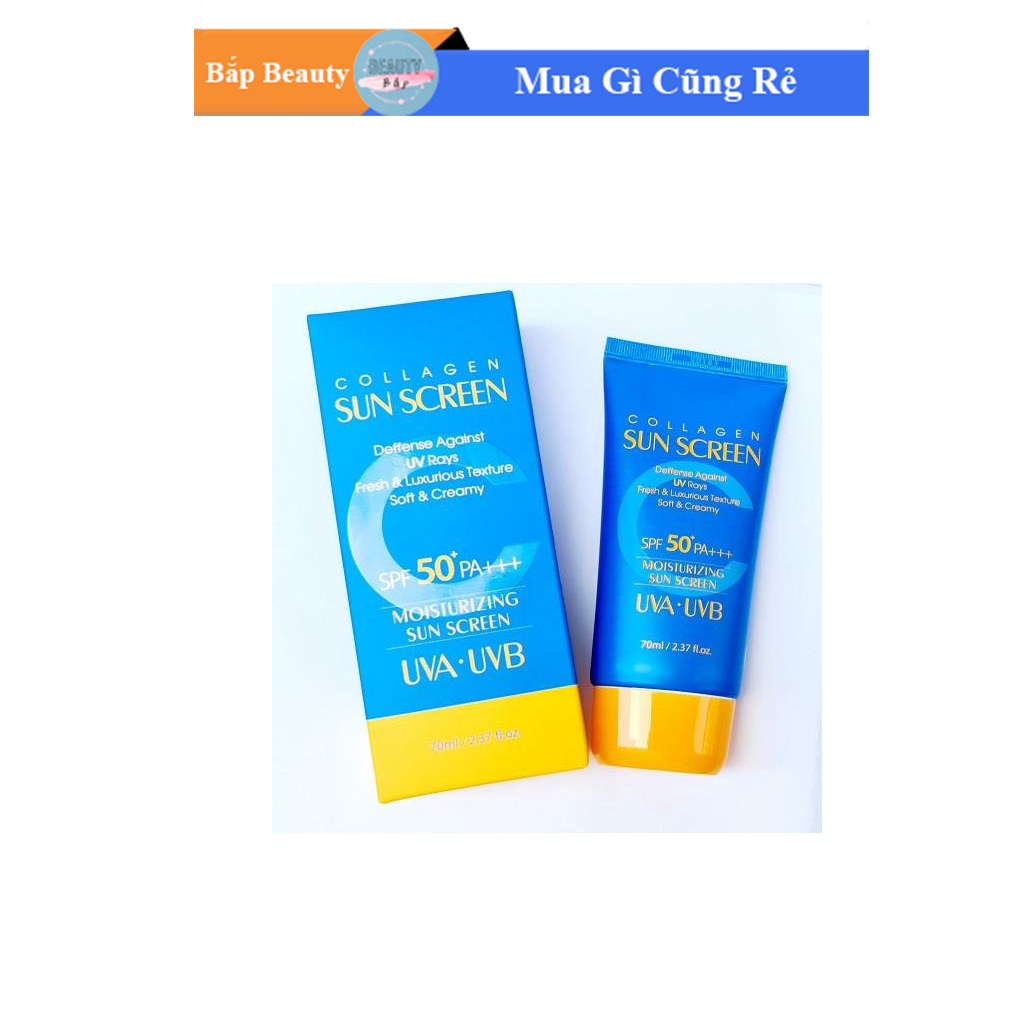 Kem Chống Nắng 3w Clinic Collagen Sun Screen SPF 50+ PA+++ màu xanh 70ml
