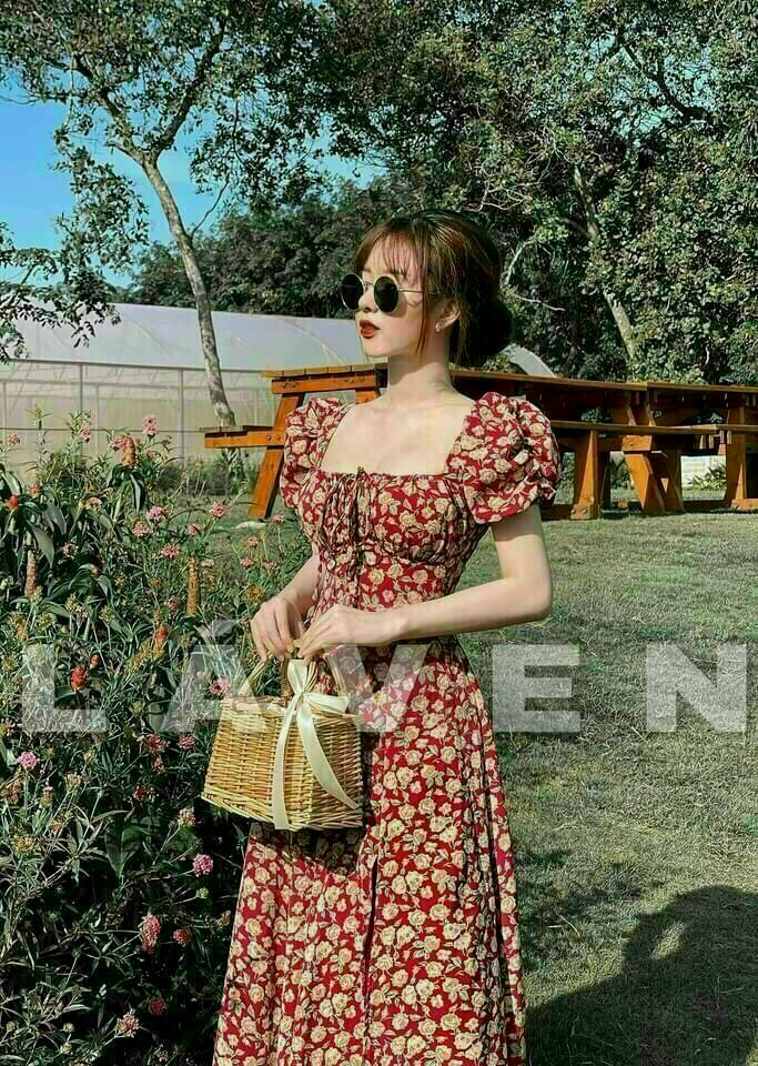 [HCM]Đầm Body Phối Hoa Lá Kiểu Cổ Rộng Dự Tiệc Hèn Hò Siêu Xinh .QC