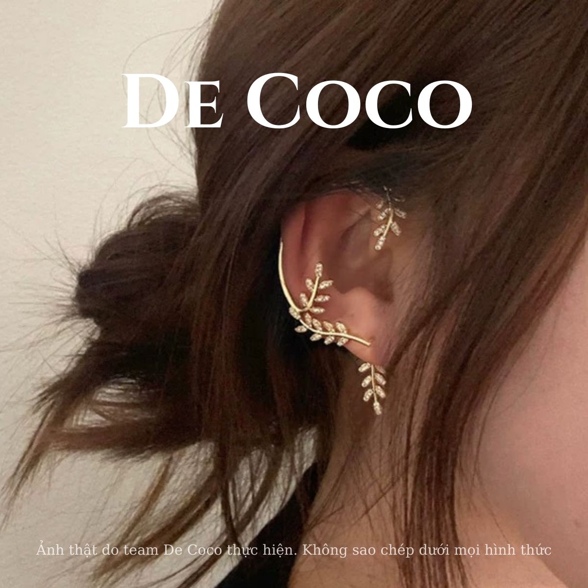 Khuyên tai mix kẹp vành hình lá The Leaf De Coco decoco.accessories