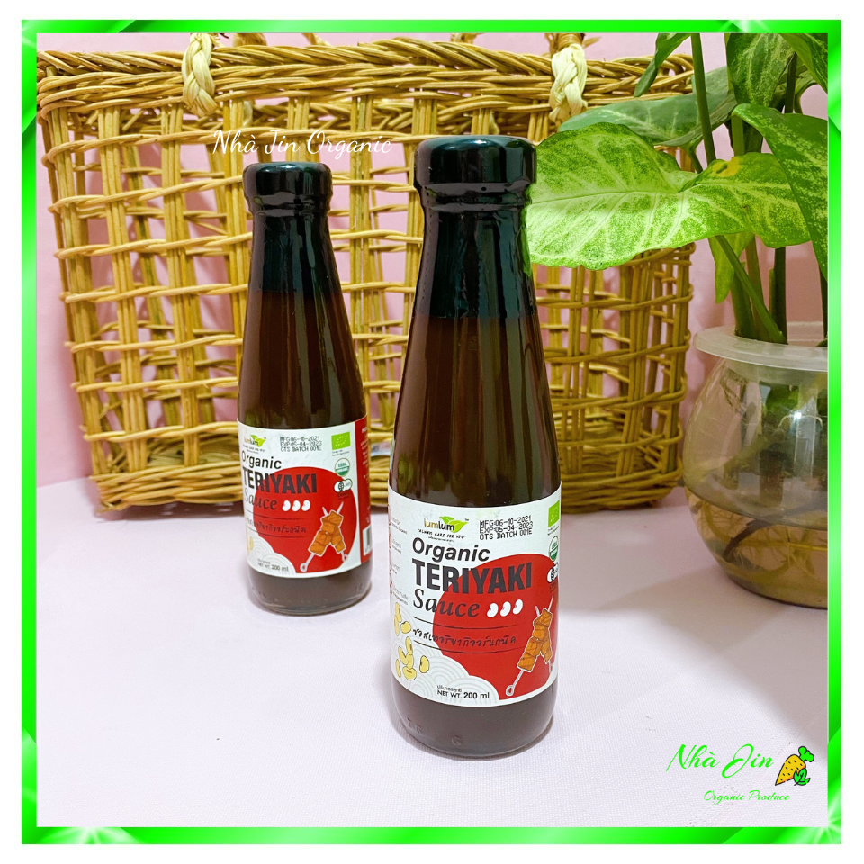 Sốt Teriyaki hữu cơ Lumlum 200ml, gia vị sốt, ướp cho các món chiên xào cho bé ăn dặm từ 12 tháng tuổi