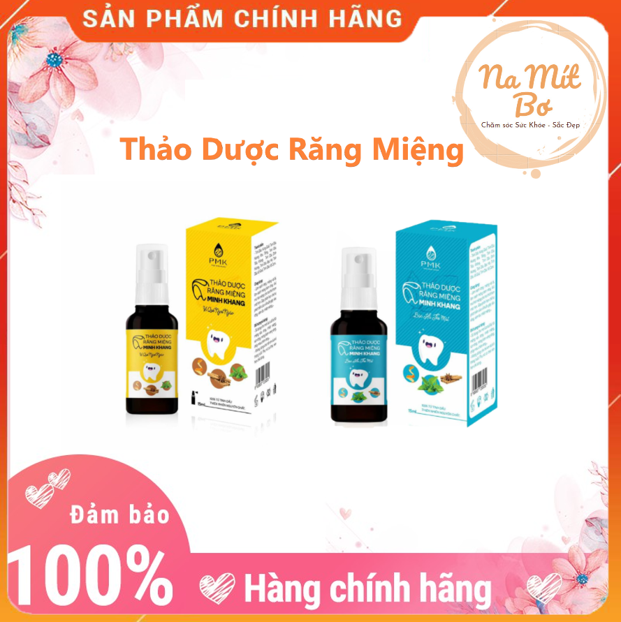 Thảo dược răng miệng giảm hôi miệng vàng răng ngăn sâu nhiệt miệng chảy máu chân răng Minh Khang