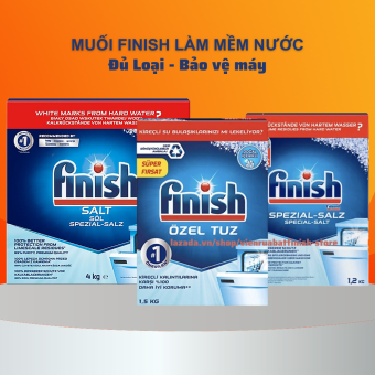 Muối rửa bát Finish 4kg 2kg 1,5, kg nhiều loại  viên finish bóng bột finish dùng cho máy rửa chén máy rửa bát.