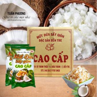 Mứt dừa sấy giòn Cao cấp gói 200g có đường (Tuấn Phương)