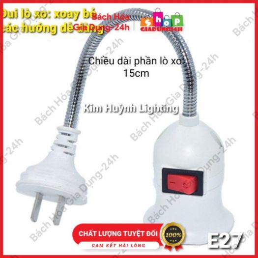 Đui bóng đèn E27 nhiều mẫu,Đui lò xo. công tắc E27 tiện dụng