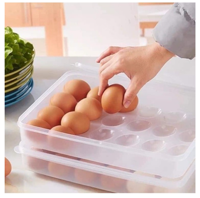 Hộp đựng trứng 24 quả Việt Nhật có nắp, Hộp đựng trứng tủ lạnh, hộp đựng trứng 2 tầng, hộp đựng trứng gà, khay đựng trứng 24 quả Việt Nhật