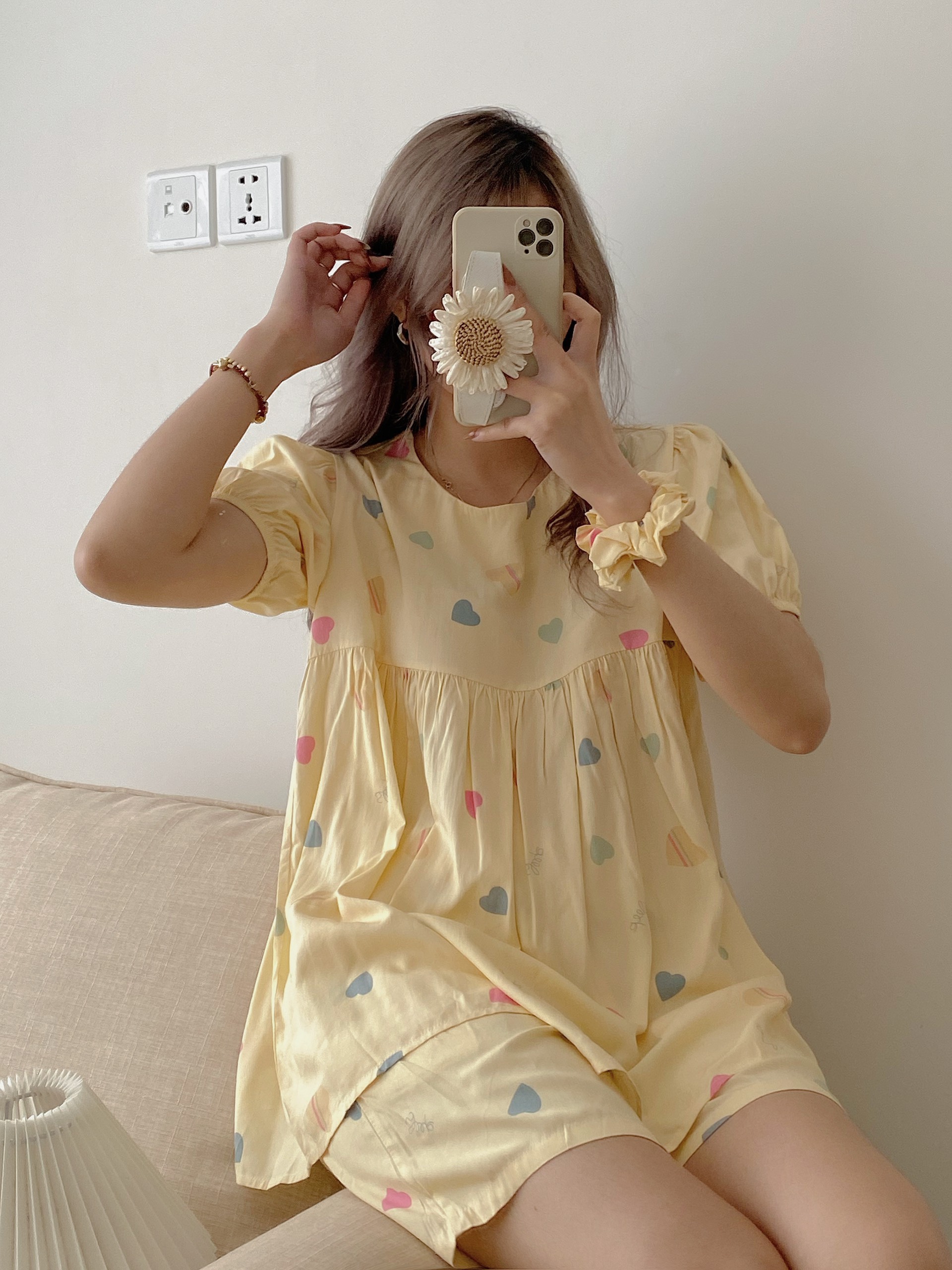 Ảnh thật - Bộ ngủ Lanh Mango không nhăn nhiều họa tiết Bộ Pijama lanh lụa