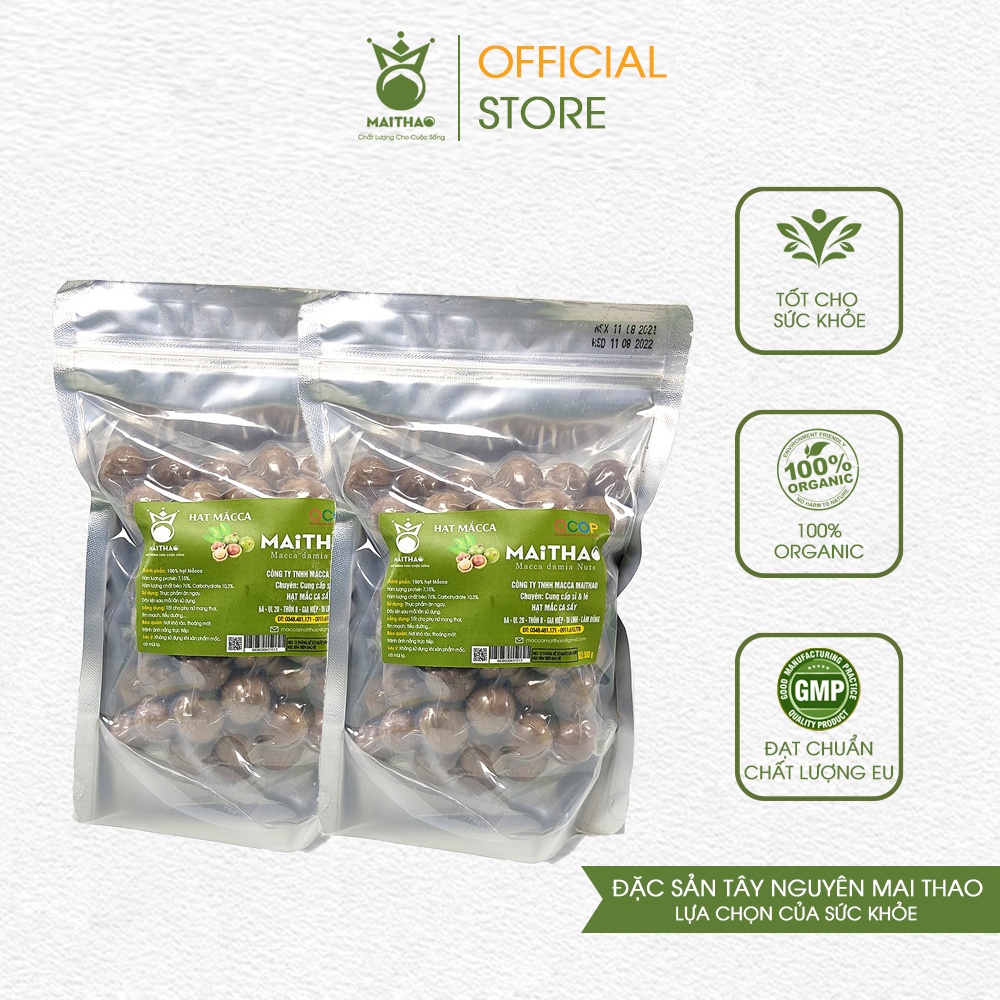 Combo 2 hạt macca sấy vùng cao nguyên lâm đồng - mai thao túi 500g, size 18-21