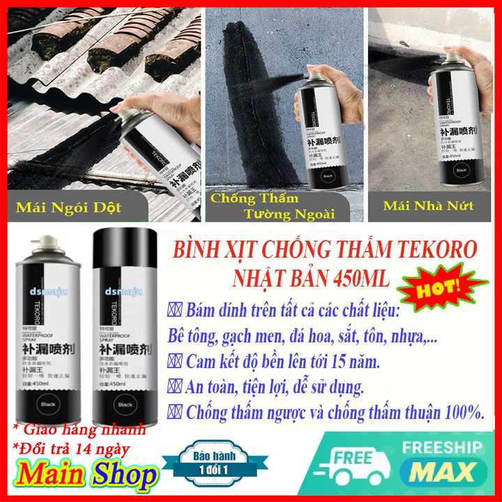 Bình xịt chống thấm - Bình sơn xịt chống thấm đa năng, sơn chống thấm, bình xịt chống thấm - dung tích 450 ml-Chống thấm, vá tường, chống dột - Thích hợp cho mọi bề mặt.