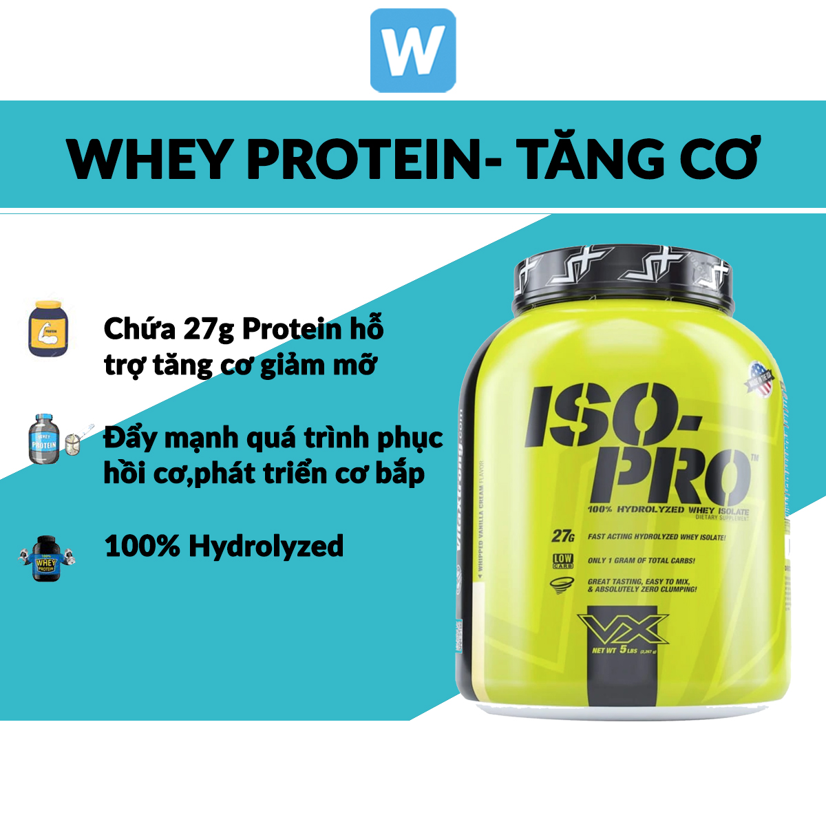 Whey iso pro 5lbs 😈giá hủy diệt😈 whey protein hydrolyzed , whey thủy phân , tăng cơ nhanh , hàng chính