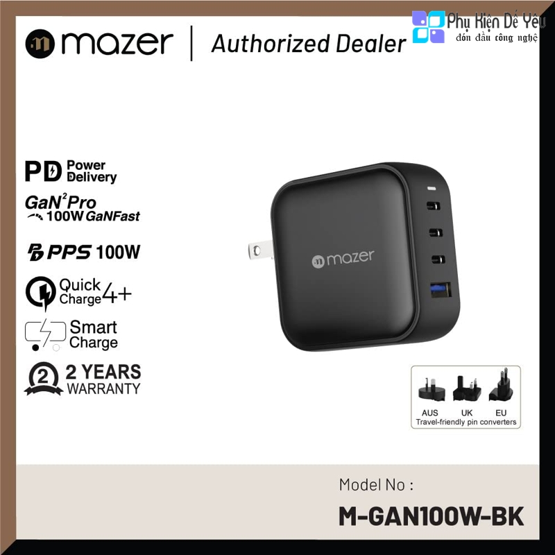 Sạc mazer infinite.boost supermini gan2 pro 100w