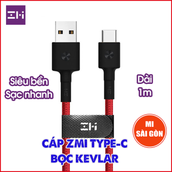Cáp Type C bọc sợi Kevlar ZMI AL401 (Dài 1m - dây bọc màu Đỏ)