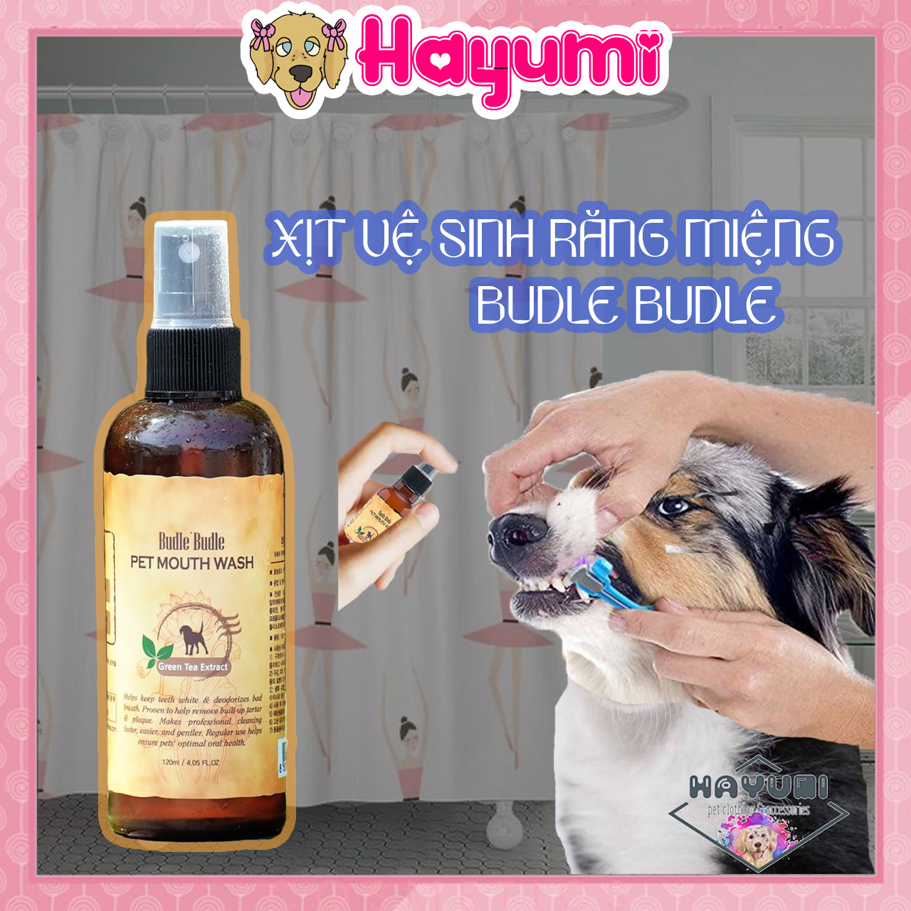 Xịt vệ sinh răng miệng budle budle cho chó - hayumi